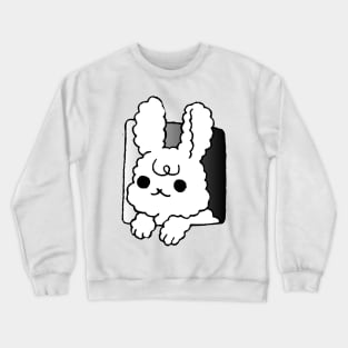 white bunny peeking Crewneck Sweatshirt